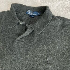 Vintage Polo Ralph Lauren Long Sleeve Polo Shirt Mens XL Extra Large Gray Preppy